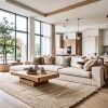 Acogedor espacio de vida con detalles de madera y texturas naturales.