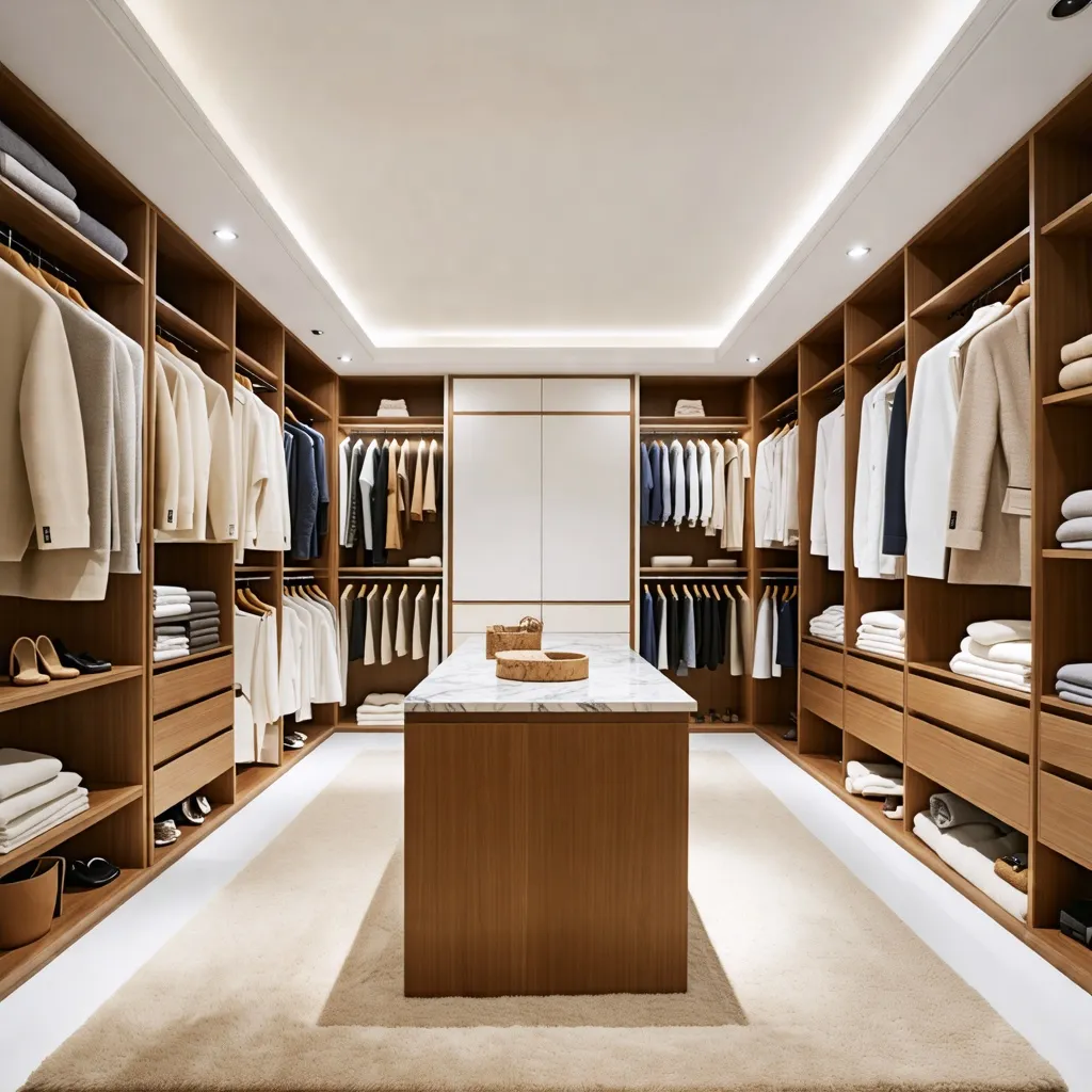 Armario espacioso y organizado, diseño elegante y funcional.