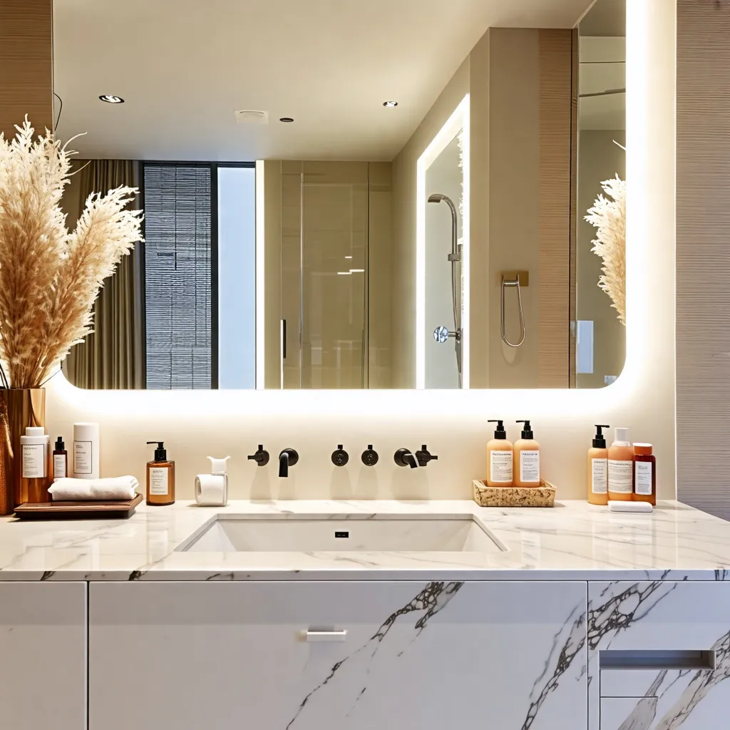 Baño elegante y moderno con detalles de diseño excepcional.