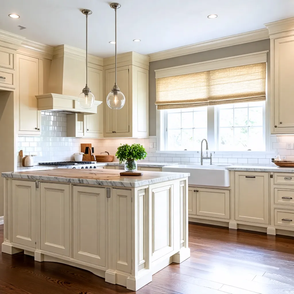 Cocina elegante y luminosa con detalles de diseño destacados.