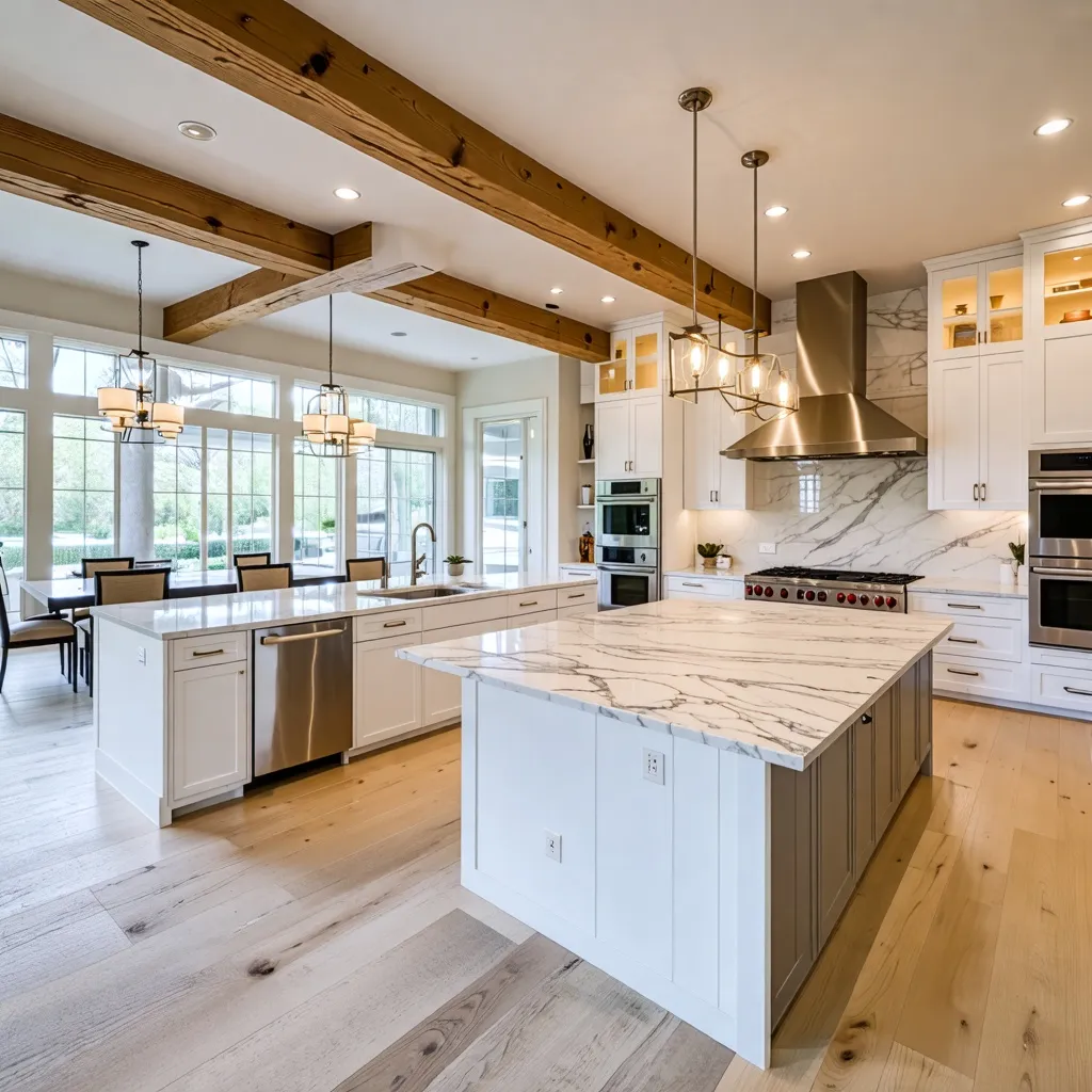 Cocina de ensueño con detalles rústicos y elegantes.