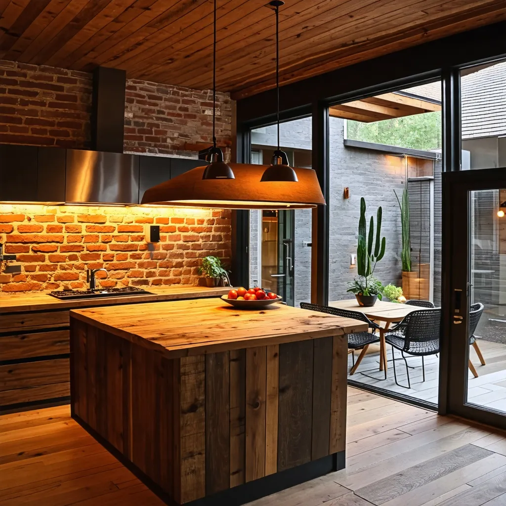Cocina rústica con detalles modernos, diseño de interiores inspirador.