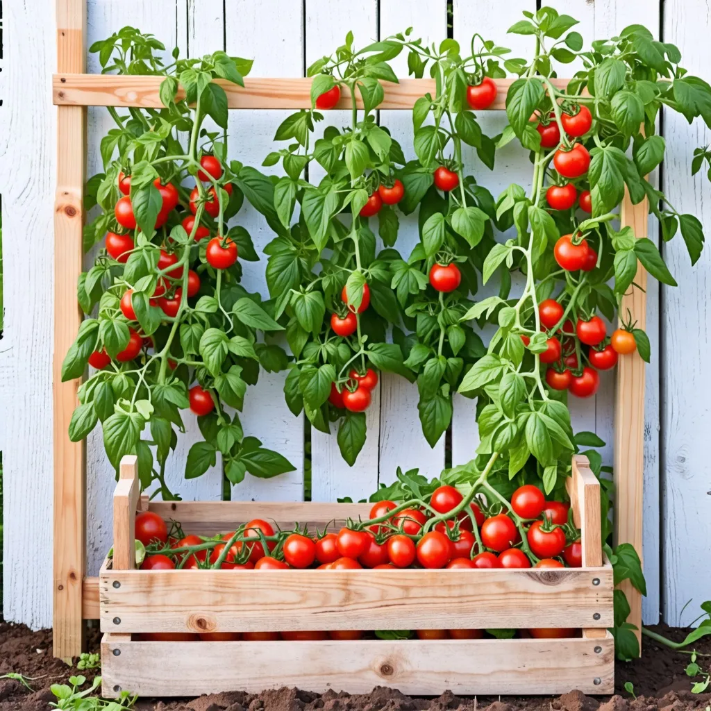 Cosecha de tomates frescos en un huerto urbano.
