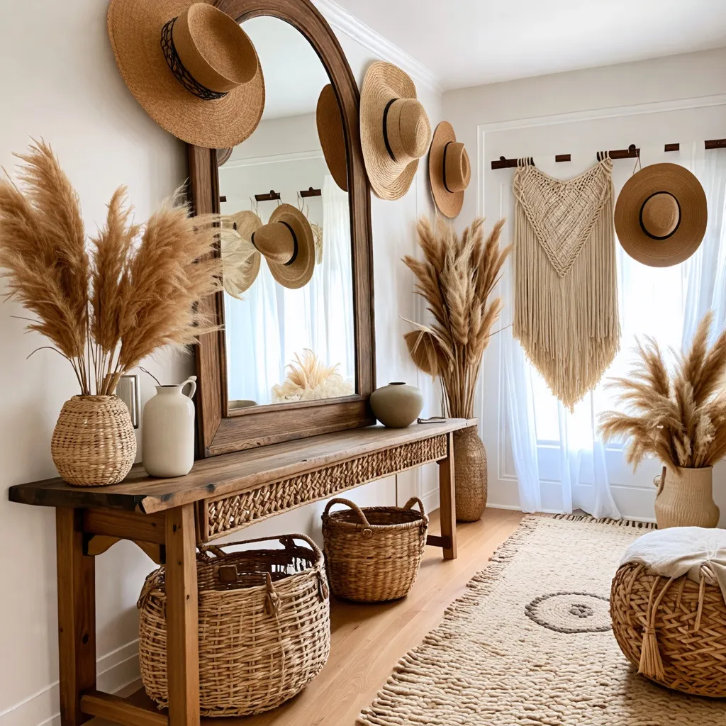 Decoración rústica y natural, un oasis de calidez y armonía.