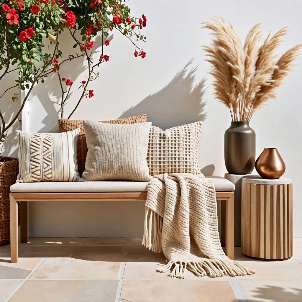 Diseño de interiores acogedor y elegante con detalles naturales.