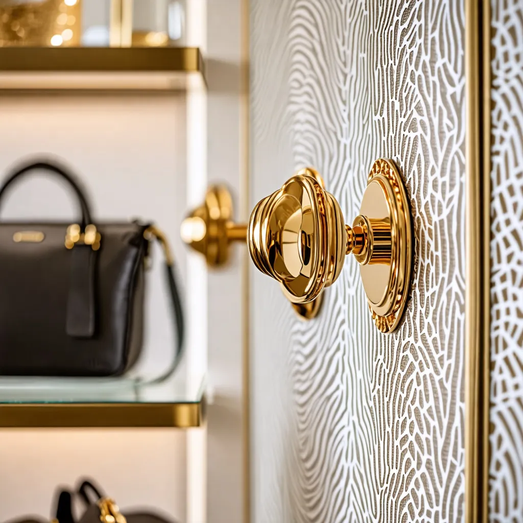 Elegancia y lujo en detalles dorados: un ambiente de alta moda.