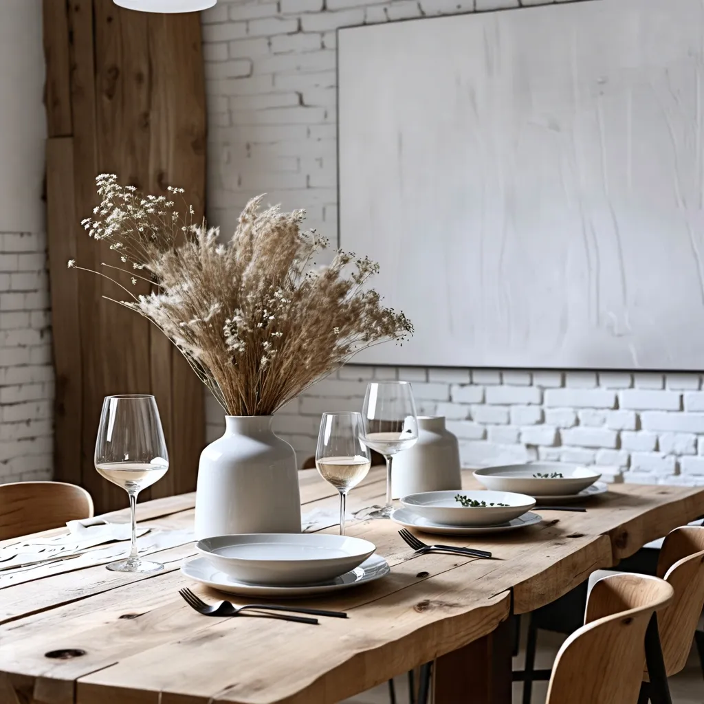 Elegancia rústica en la mesa: un oasis de serenidad.