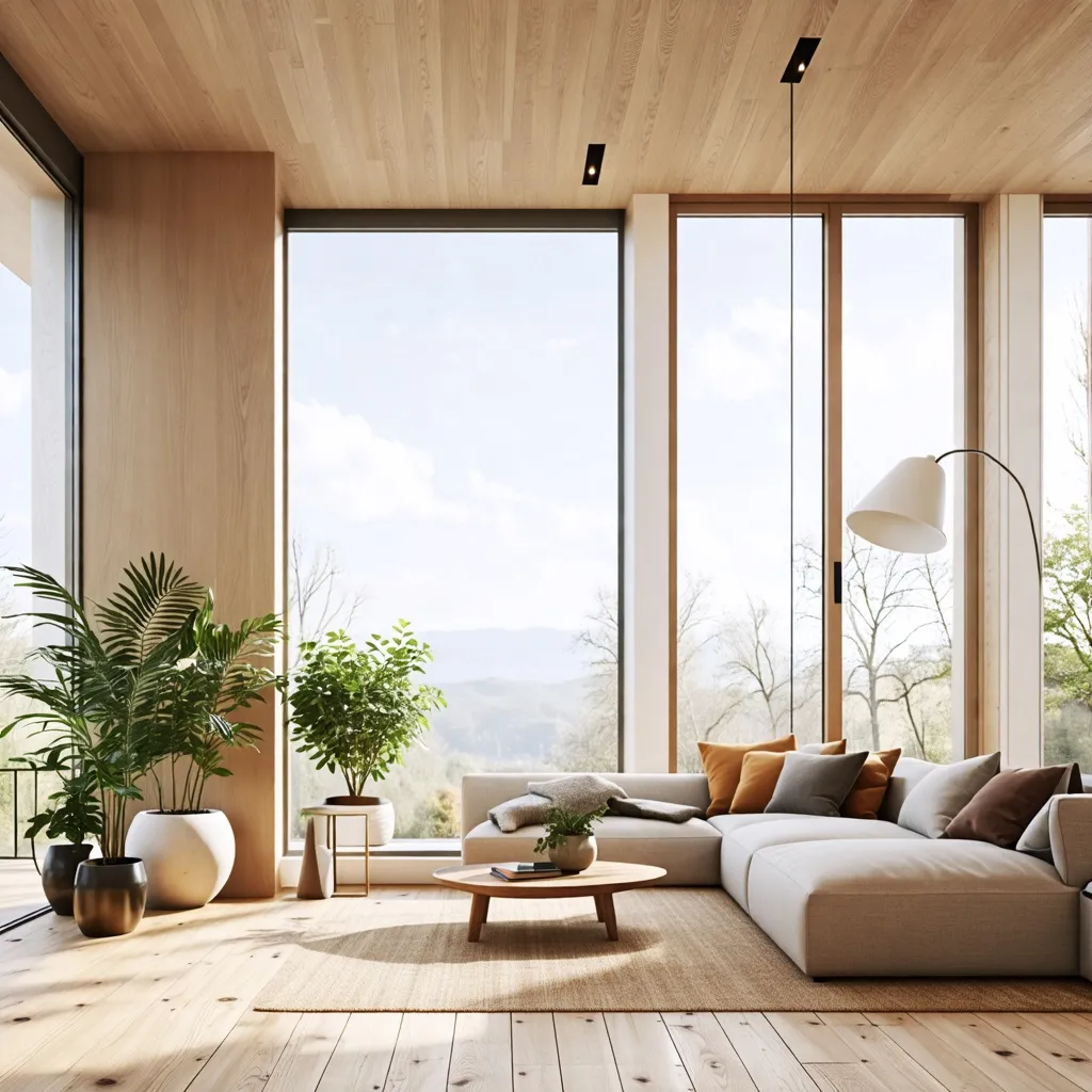Elegante y acogedor espacio interior con vistas panorámicas.