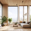 Elegante y acogedor espacio interior con vistas panorámicas.