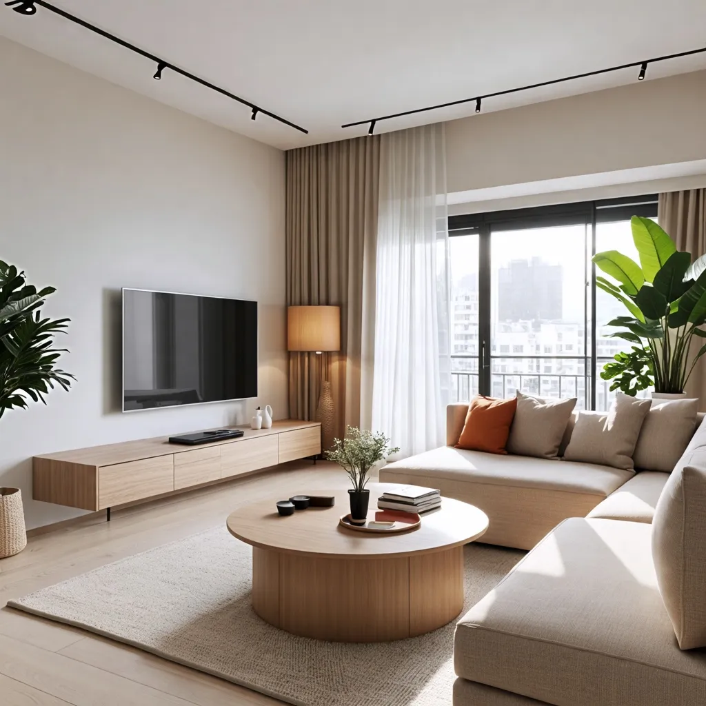 Elegante y luminoso espacio interior, diseño moderno y acogedor.