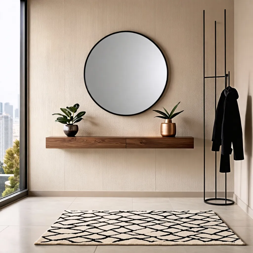 Elegante y minimalista: un espacio de entrada moderno.