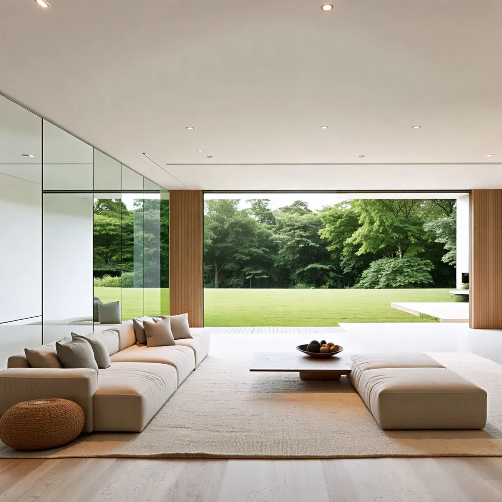 Espacio abierto y luminoso con vistas a un hermoso jardín.