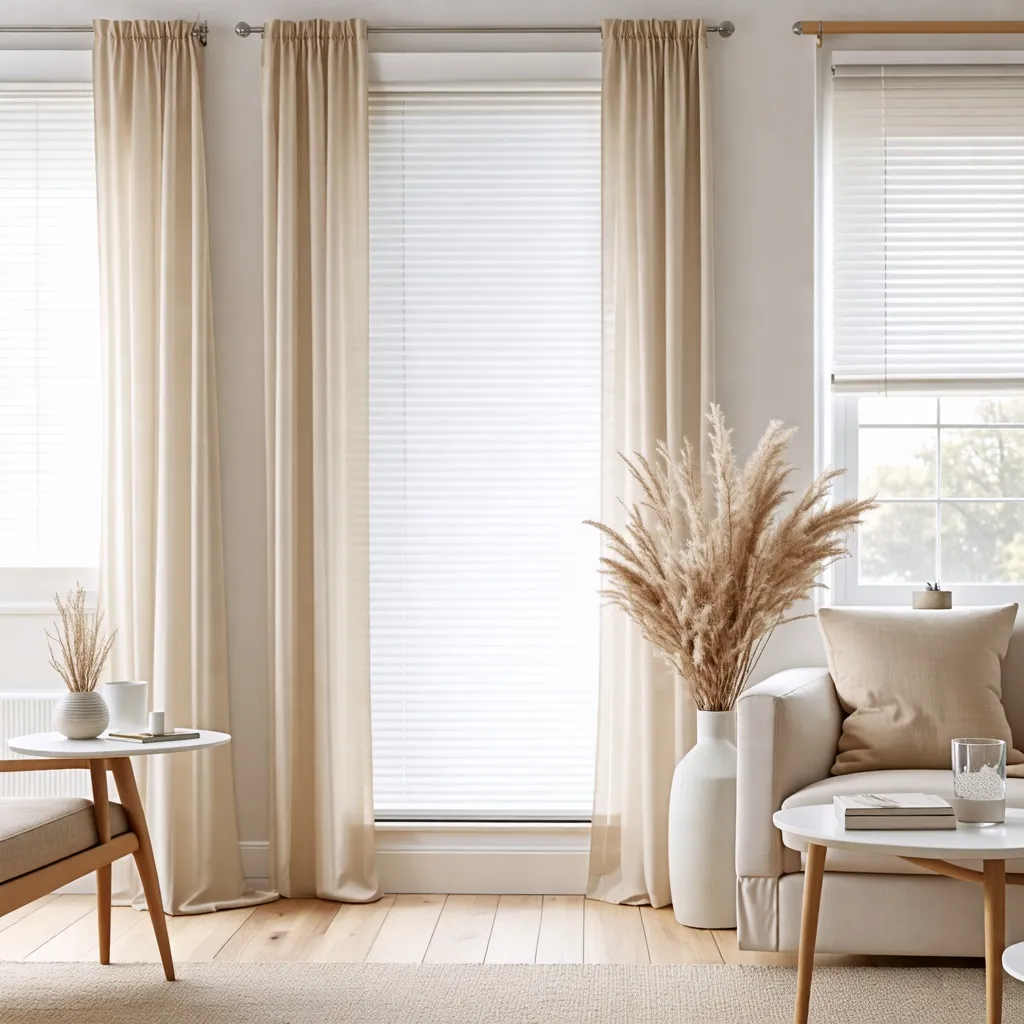 Espacio acogedor y luminoso con cortinas y decoración neutra.