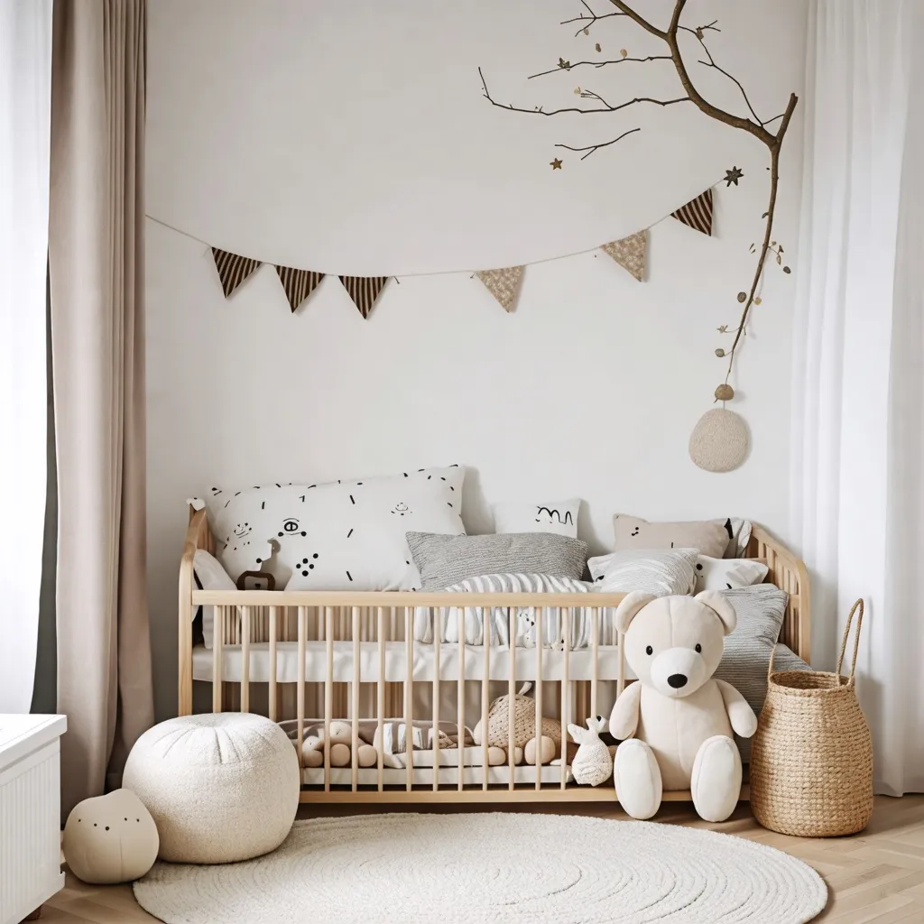 Habitación de bebé acogedora y decorada con estilo.