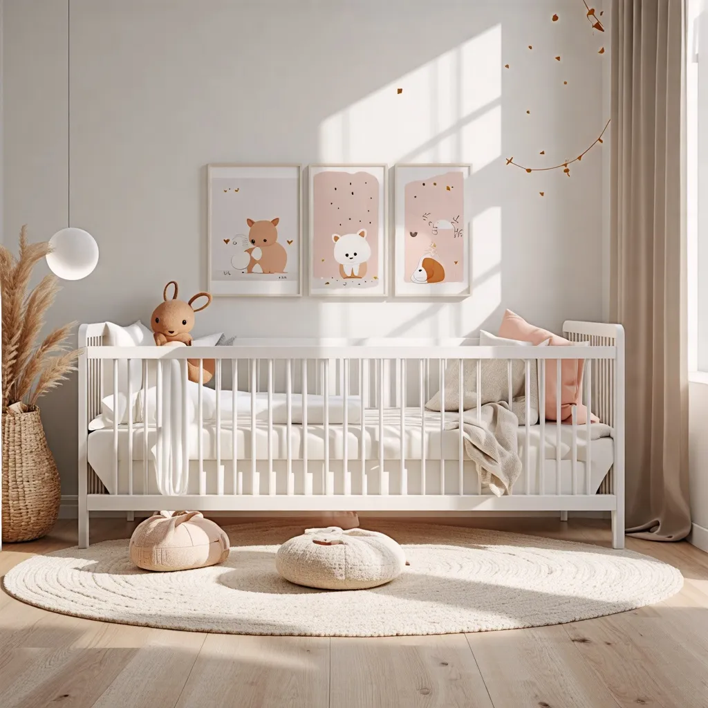Habitación de bebé acogedora y luminosa con decoración encantadora.