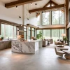 Hogar acogedor en el bosque, diseño moderno y natural.