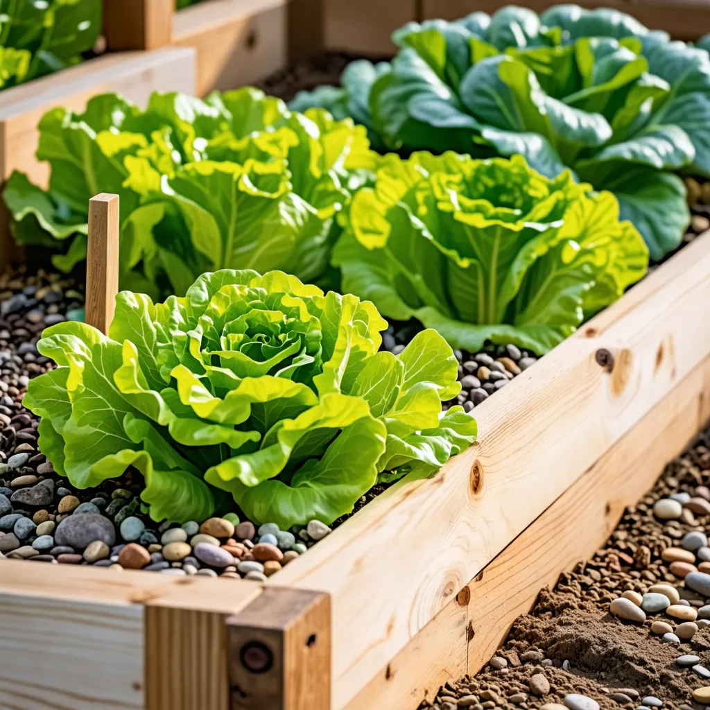 Huerto urbano con lechugas frescas y saludables.