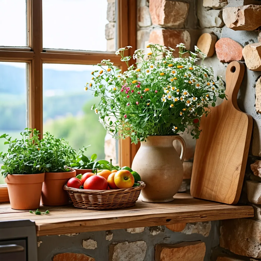 Naturaleza y cocina en un rincón acogedor.