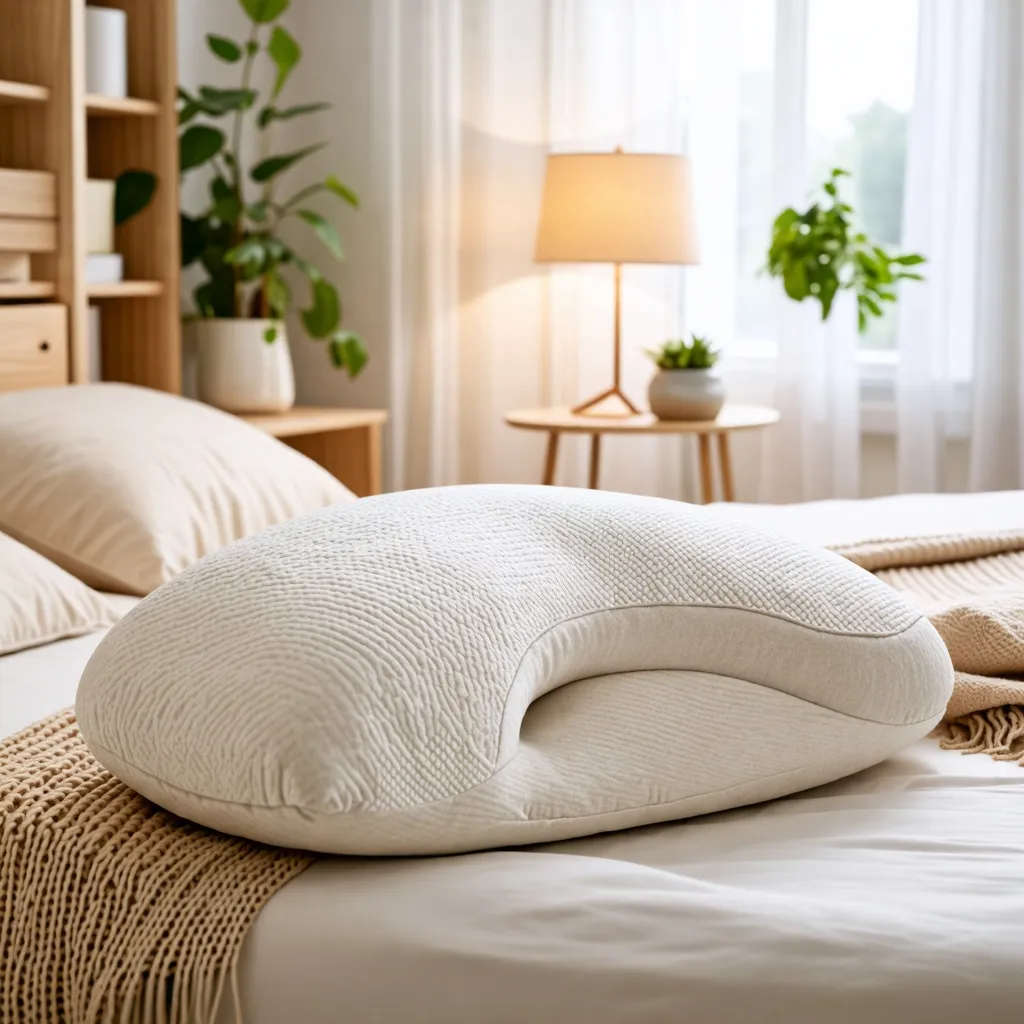 Oasis de comodidad: almohada ergonómica en dormitorio acogedor.