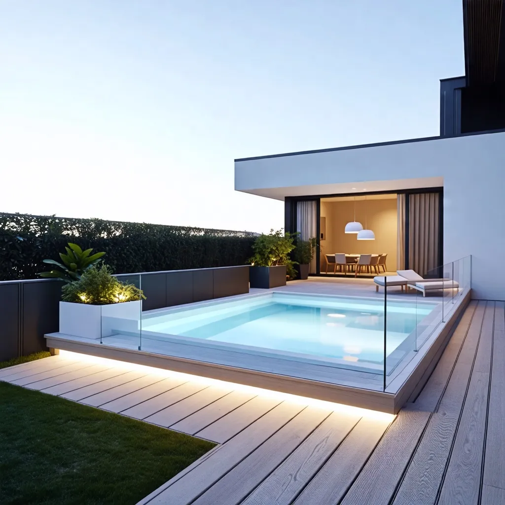 Oasis de lujo: piscina y terraza en una hermosa residencia.