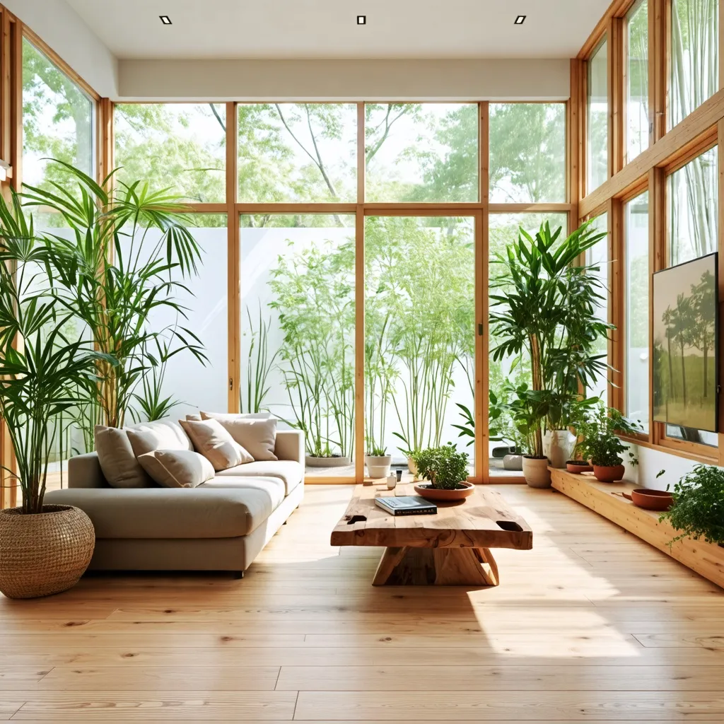 Oasis de naturaleza en el interior: una sala acogedora y luminosa.
