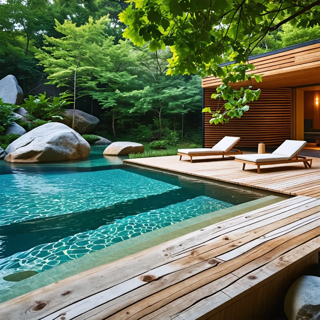 Oasis de naturaleza y relajación: una piscina privada en un entorno idílico.