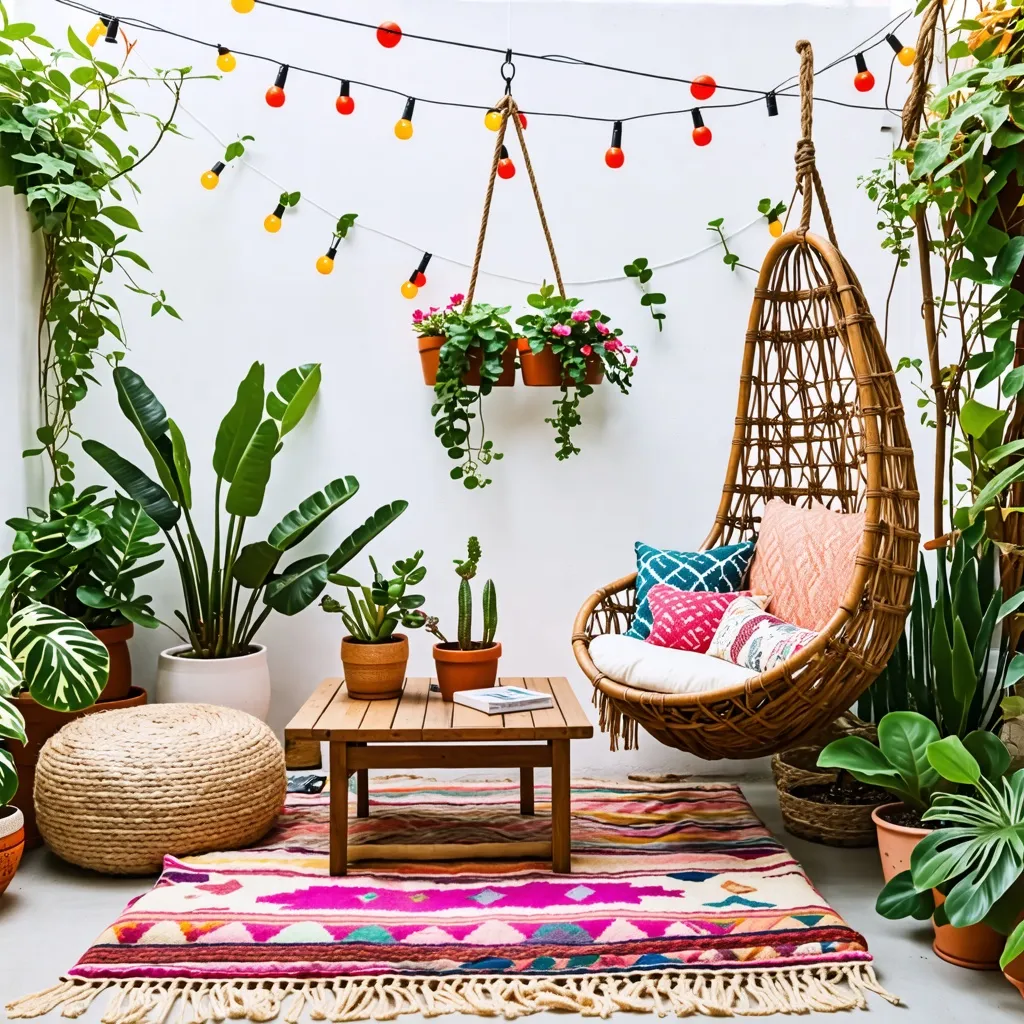 Oasis de plantas y colores en un rincón acogedor.