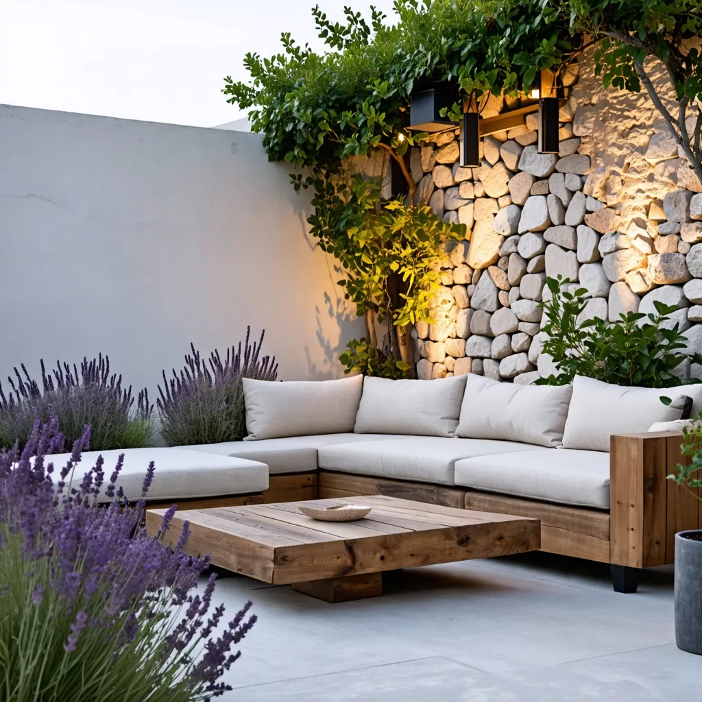 Oasis de relajación: un espacio exterior acogedor y natural.