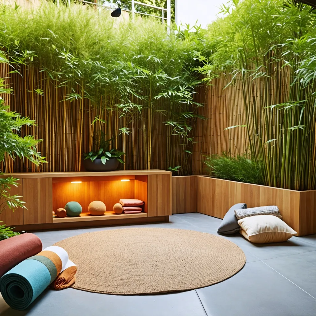 Oasis de relajación en un jardín urbano acogedor.