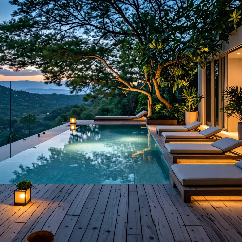 Oasis de relajación en la naturaleza: piscina con vistas panorámicas.
