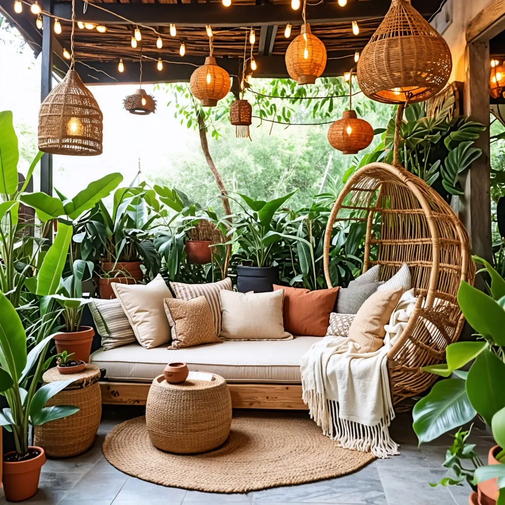 Oasis de relajación: un rincón verde y acogedor.