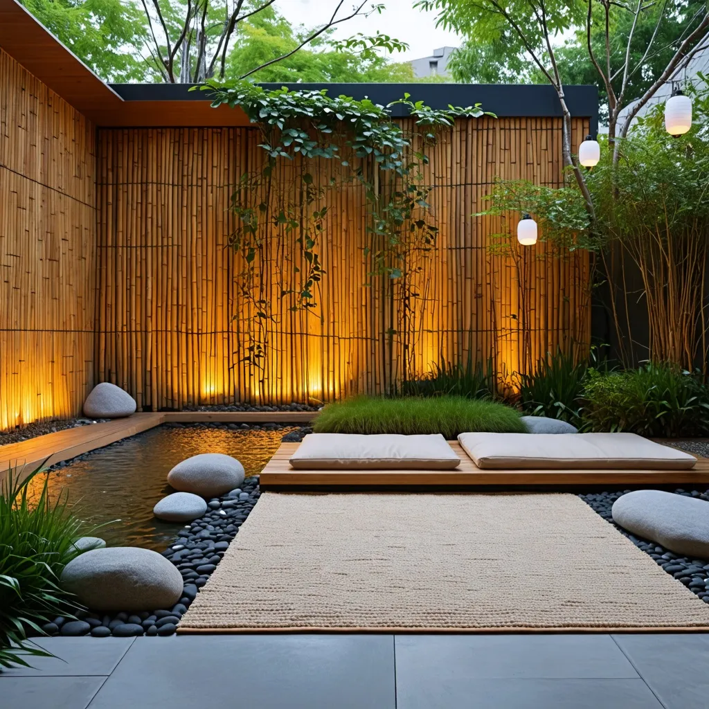 Oasis de tranquilidad: un jardín japonés moderno y acogedor.