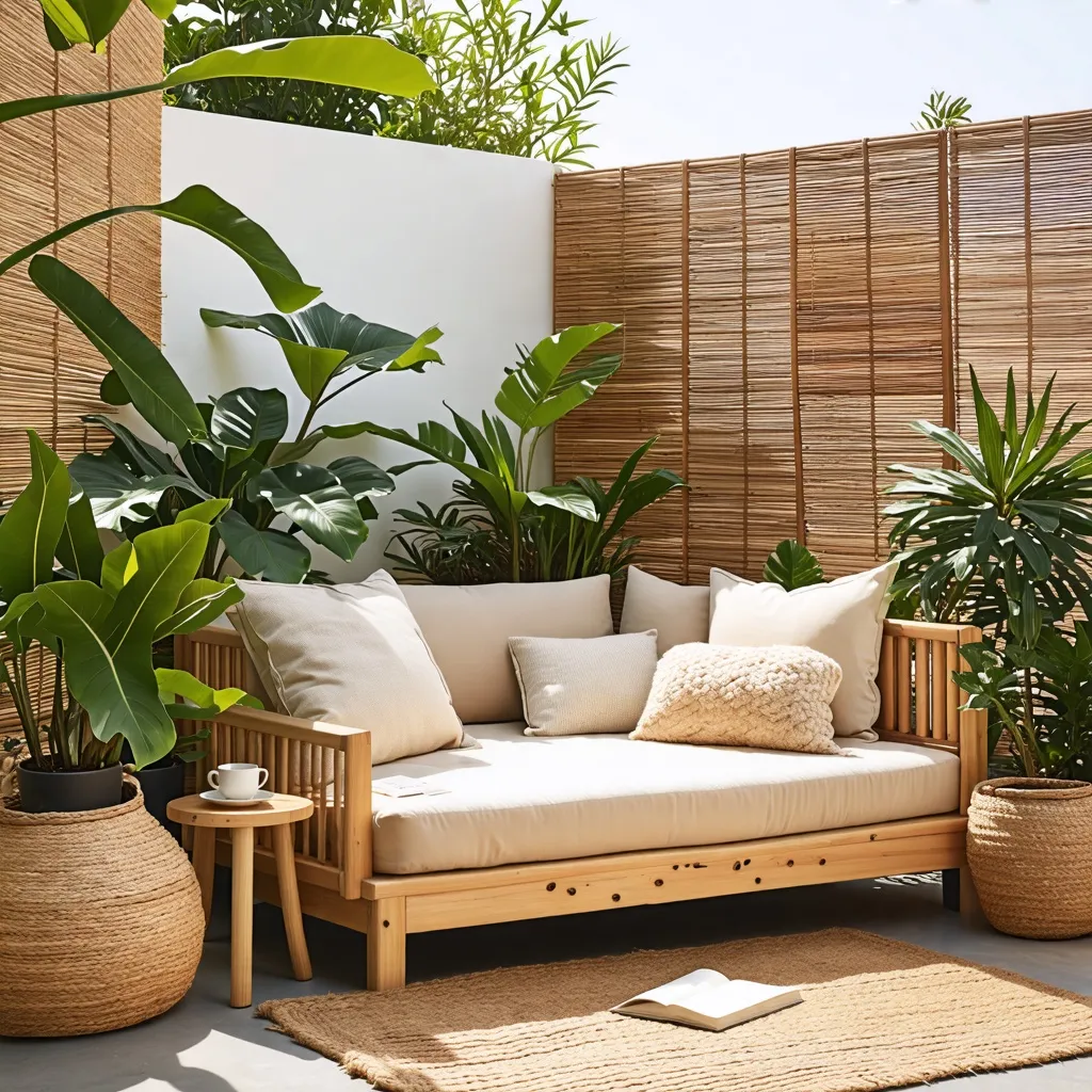 Oasis de tranquilidad en el jardín: un rincón acogedor.
