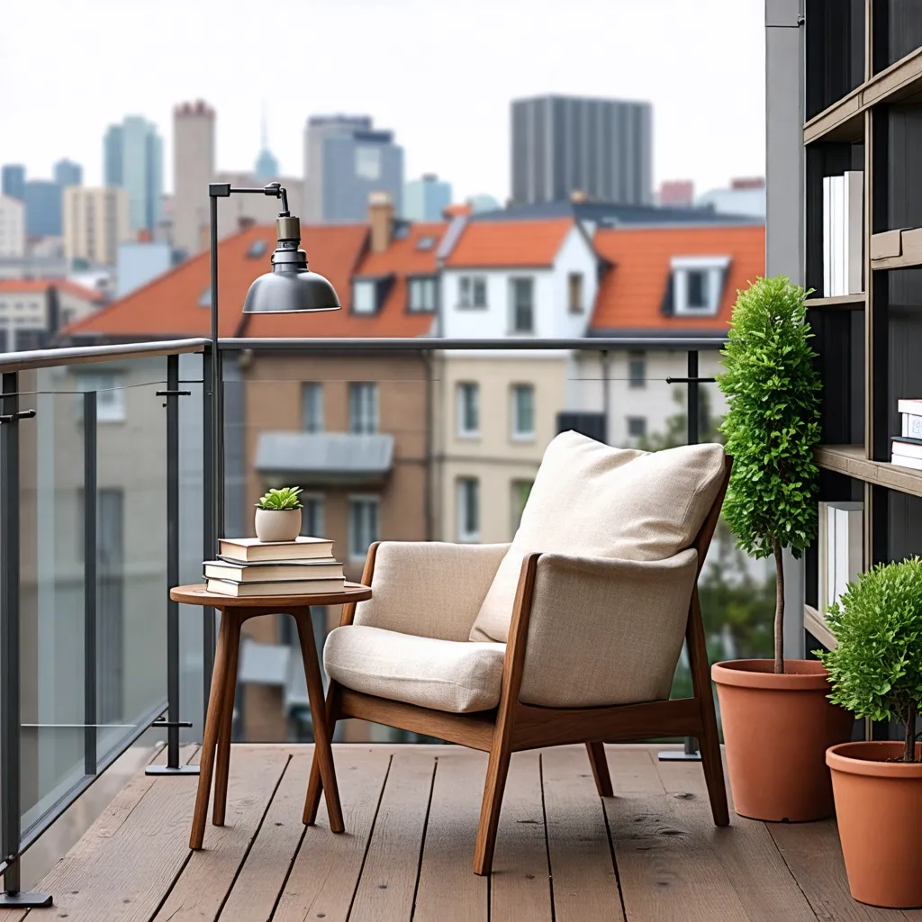 Oasis urbano: balcón acogedor con vistas a la ciudad