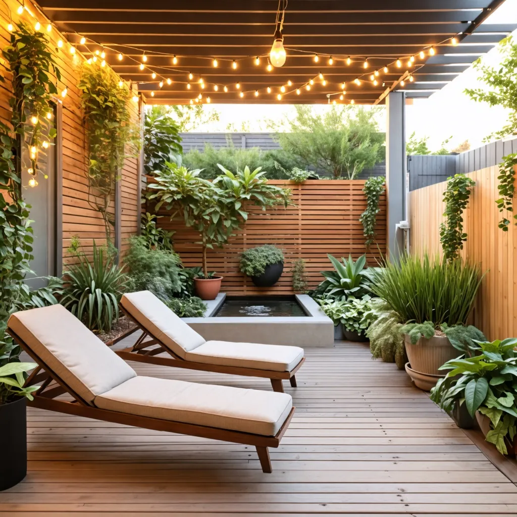 Oasis urbano: Relajación y naturaleza en un patio privado.