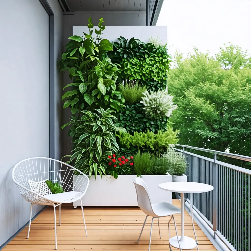 Oasis verde en la ciudad: un balcón lleno de vida y naturaleza.