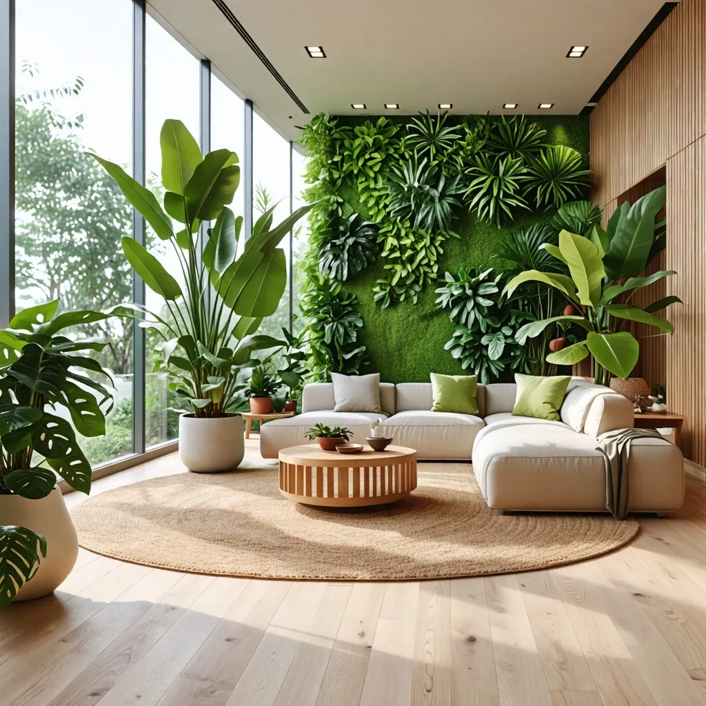 Oasis verde: un refugio de naturaleza en el hogar moderno.
