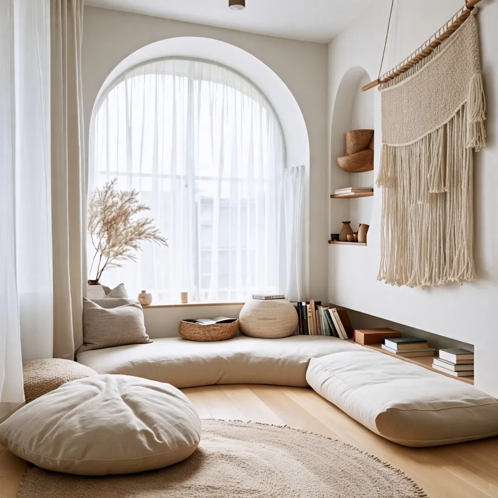 Rincón acogedor y luminoso, decorado con estilo minimalista y natural.